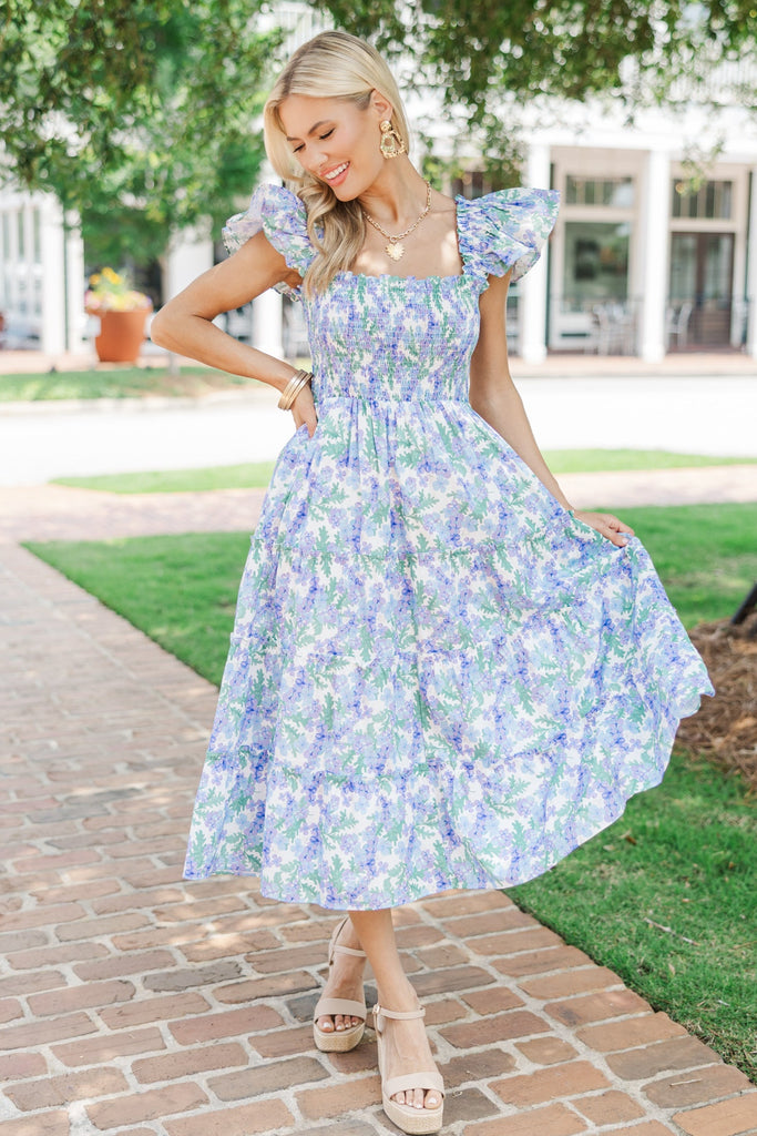 In The Distance Purple Floral Midi Dress – Shop the Mint