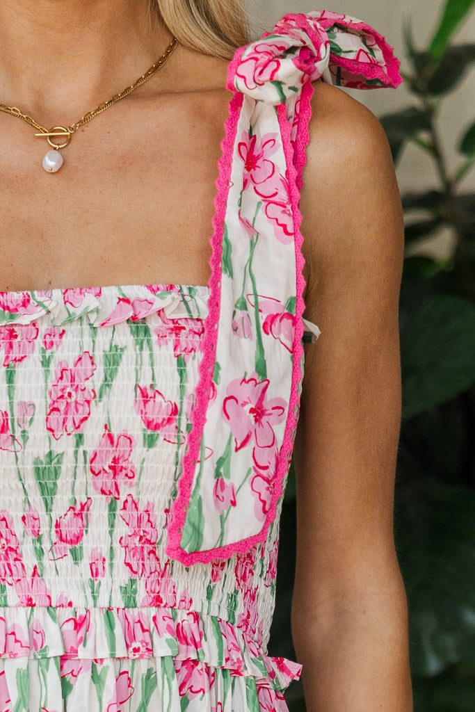 Pink & Mint Floral Dress