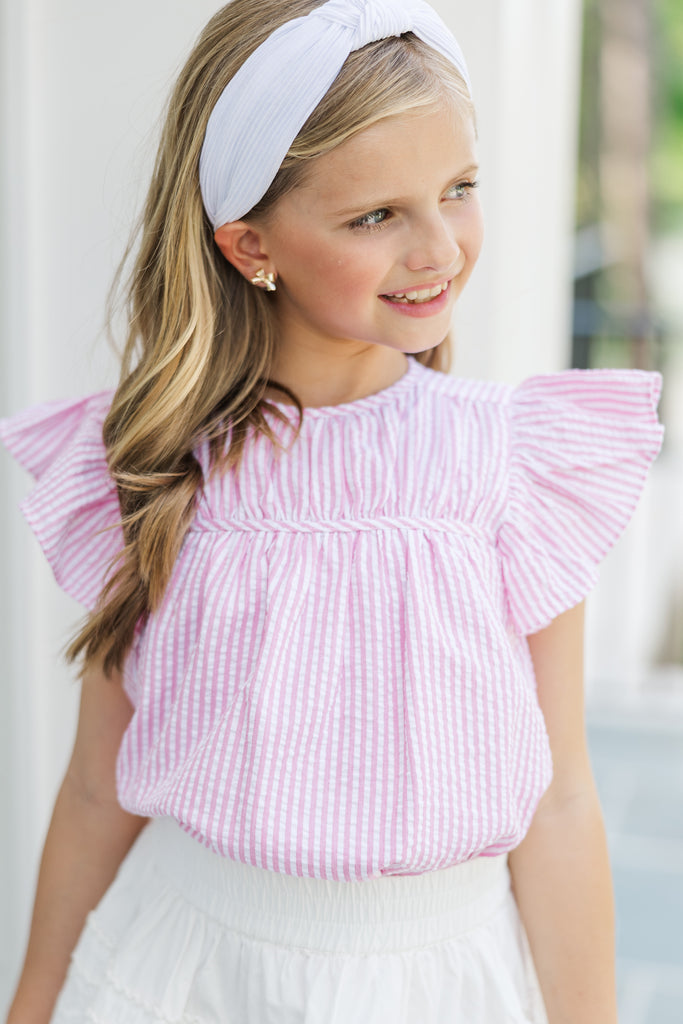 Girls Mint Stripes Cotton Top
