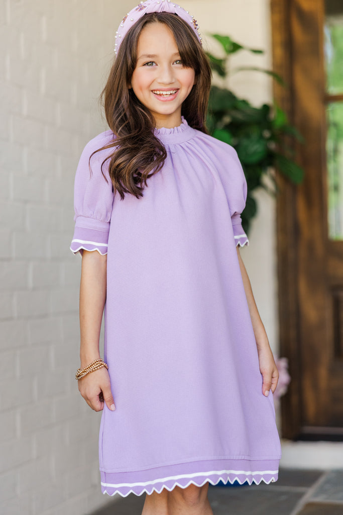 Girls: The Ella Purple Textured Dress – Shop the Mint