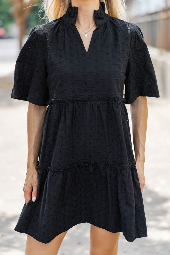 Feeling Your Best Black Eyelet Dress, X-Large - The Mint Julep Boutique