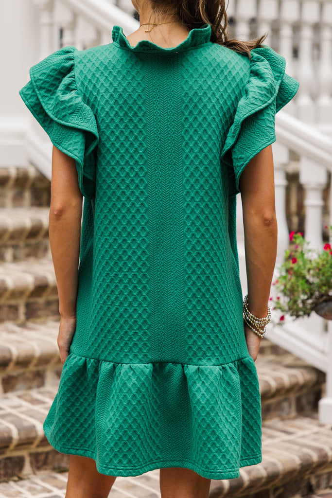 Something New Green Textured Dress – Shop the Mint