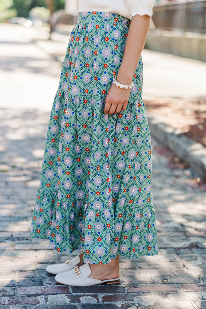 OAKLEY MAXI SKIRT EVERGREEN