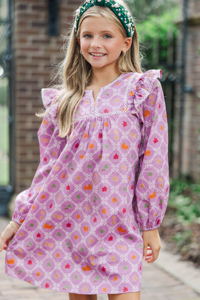 Sincerely ＊Pink purple doll dress Girls: See It Through Purple Harvest Novelty Print Babydoll Dress