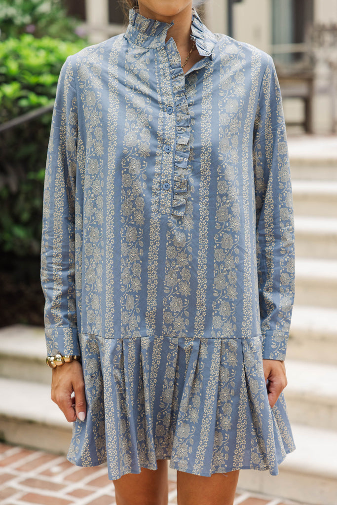 Looking for You Denim Blue Floral Shift Dress, Large - The Mint Julep Boutique | Women's Boutique Clothing Looking for You Denim Blue Floral Shift Dress, Large - The Mint Julep Boutique | Women's Boutique Clothing