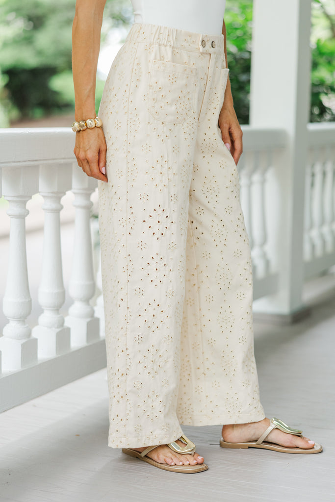 パンツ Nerazzurri Crinkled Eyelet Pants 99CLUB 120546.Just-Breezin--By-Cream-