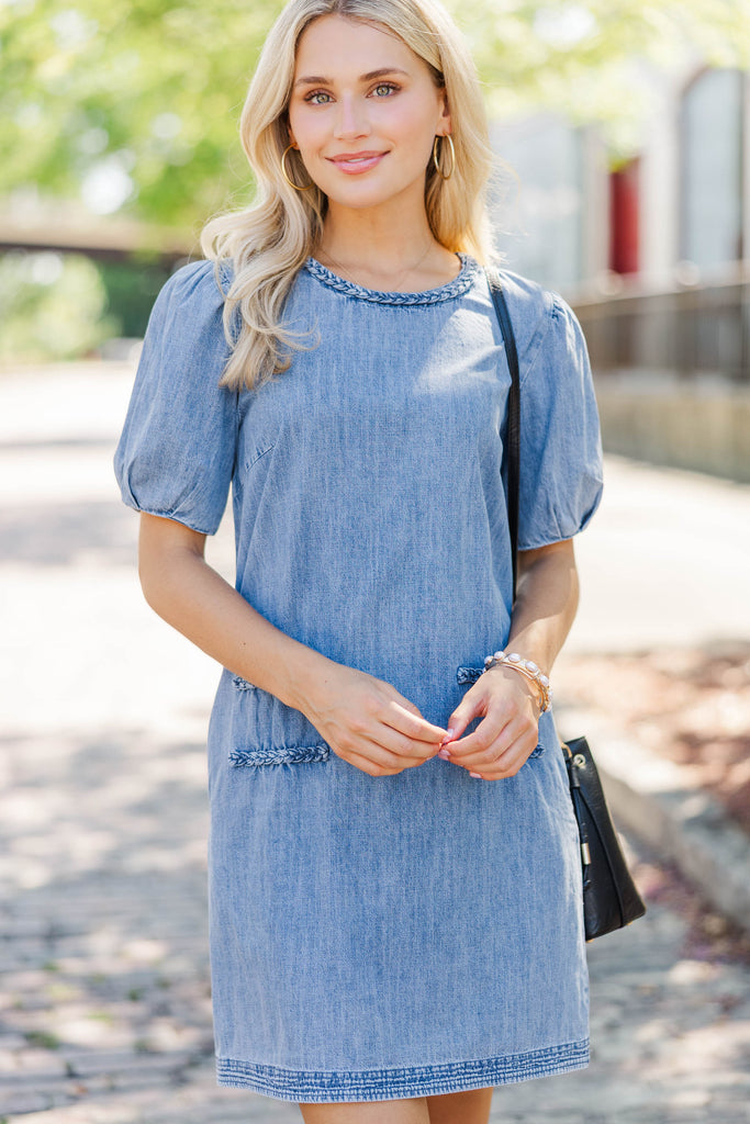 denim blue dress The Sweetest Day Blue Denim Dress, Large - The Mint Julep Boutique