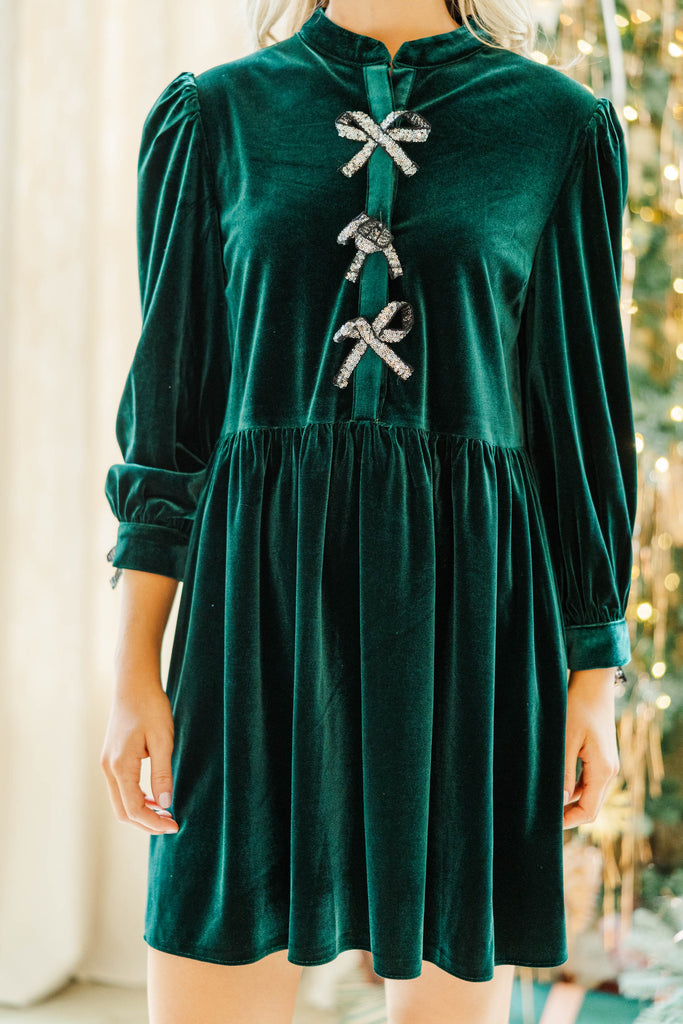 There's Always Hope Emerald Green Velvet Dress, X-Small - The Mint Julep Boutique