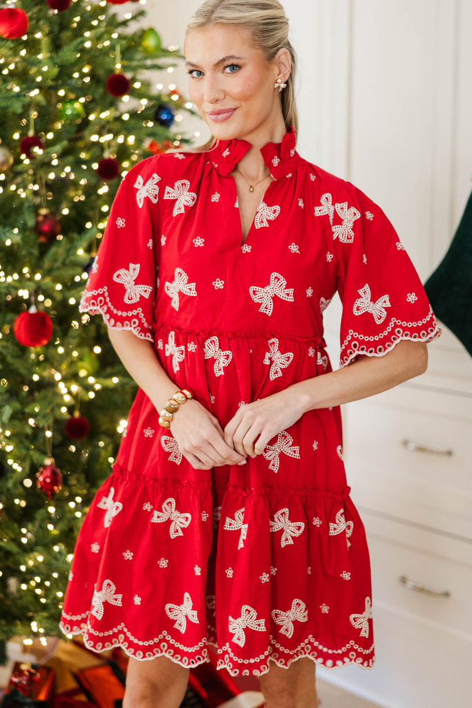 Nursing Collection: Feeling Your Best Red Babydoll Dress, Large - The Mint Julep Boutique