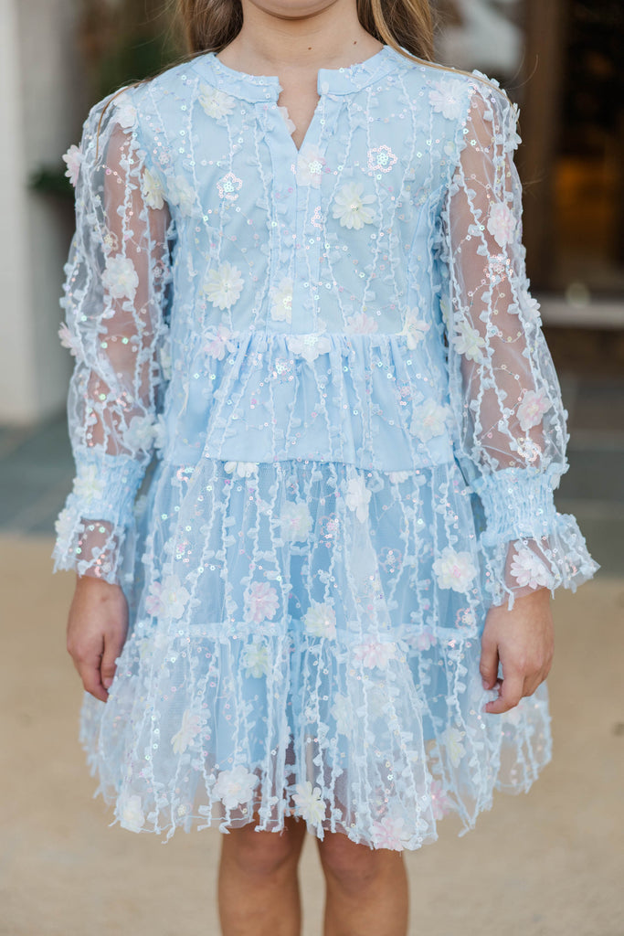 Girls: In Your Happy Place Light Blue Tulle Dress – Shop the Mint