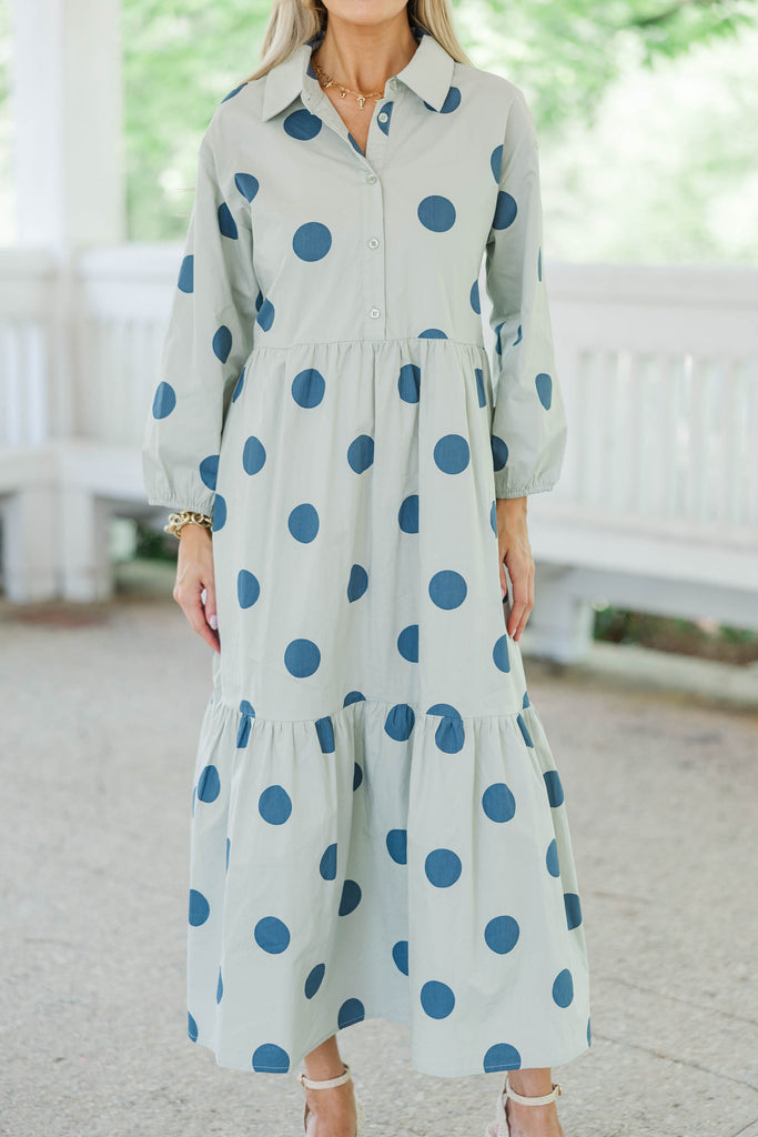 blue polka dot dress long sleeve Buy Polago Clothing Blue Maxi Polka Dot Dress Online