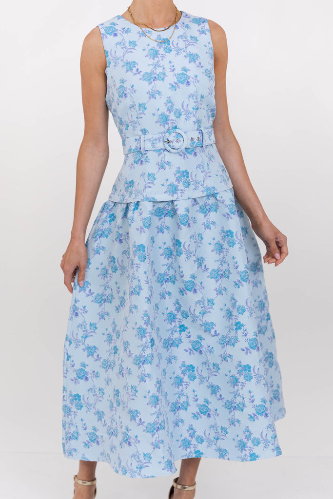 Breezy Beginnings Blue Floral Midi Dress – Shop the Mint