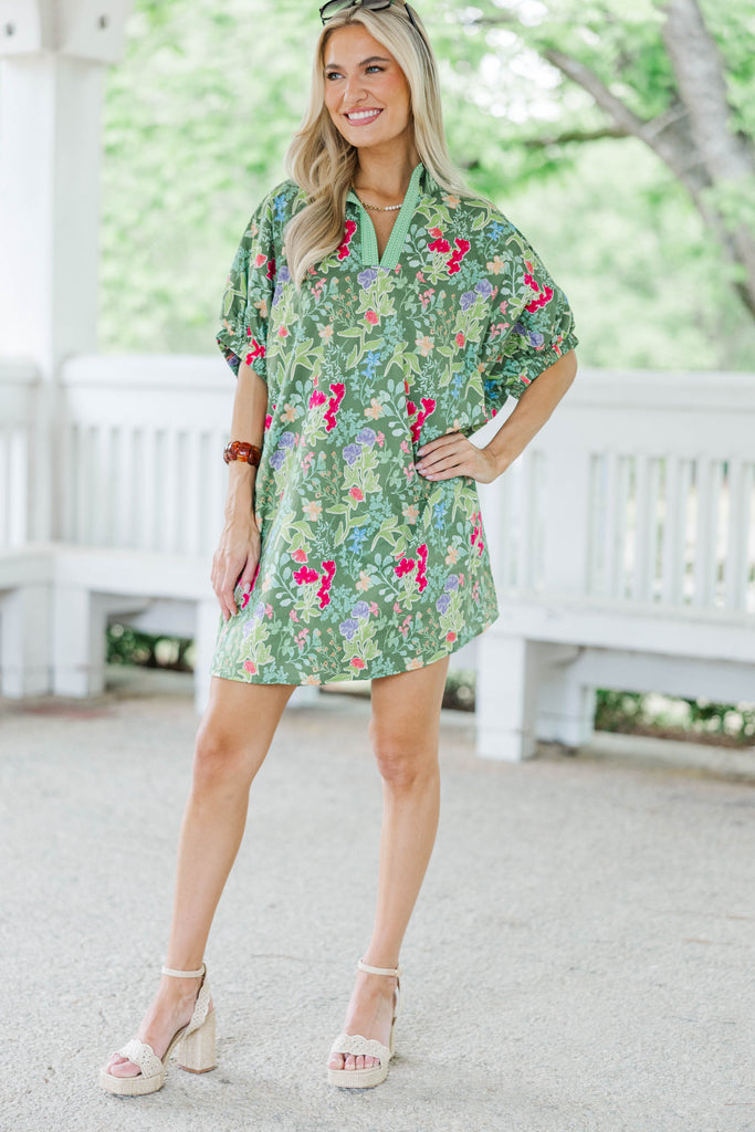 Keep Dreaming Green Floral Dress, X-Large - The Mint Julep Boutique | Women's Boutique Clothing Keep Dreaming Green Floral Dress, X-Large - The Mint Julep Boutique | Women's Boutique Clothing