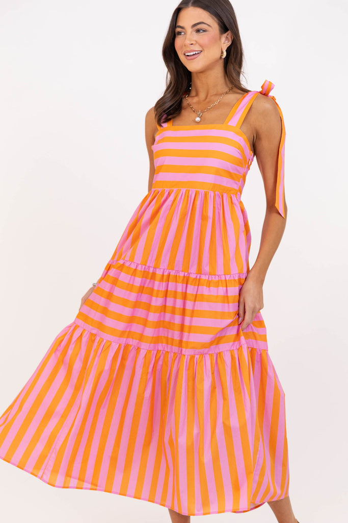 orange and blue striped dress Good From The Start Midi – Shop the Mint This cinched waist dress Strapless Rose Bouquet Satin Color:Offwhite Harvest24