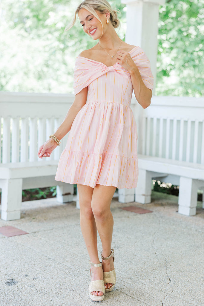 Sweet Sensation Pink Striped Bow Dress – Shop the Mint