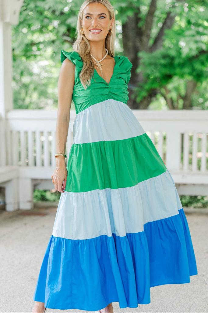 Command The Room Green Colorblock Midi Dress – Shop the Mint