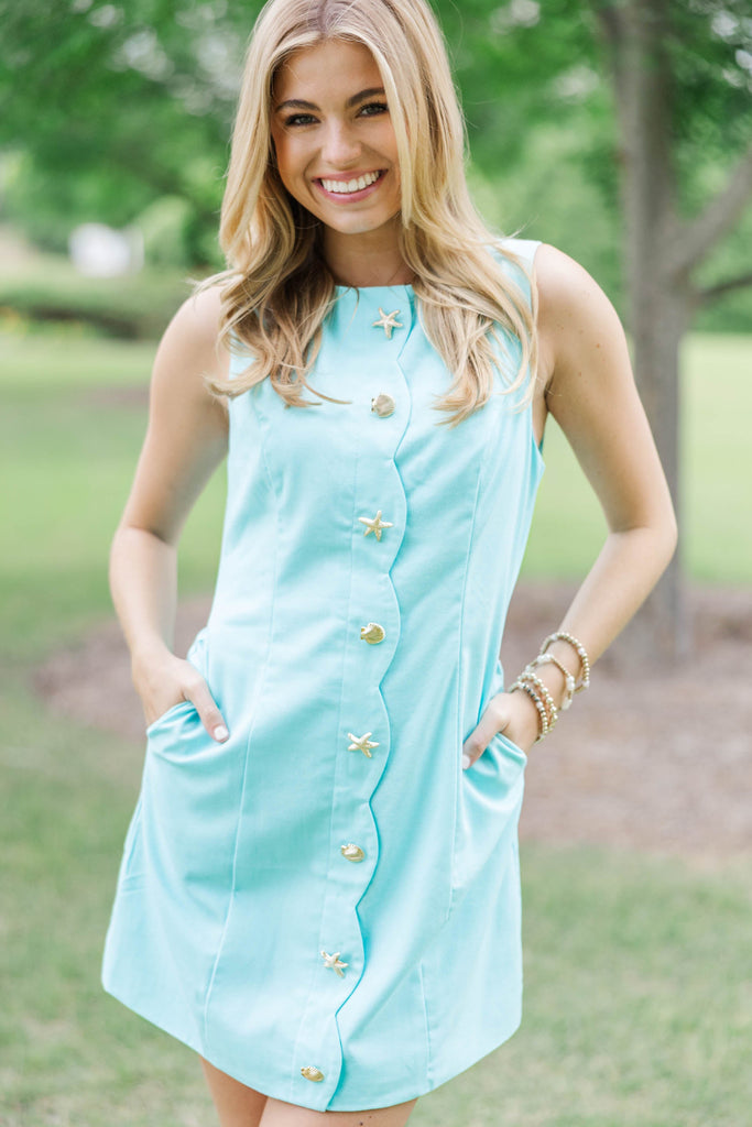 Simply Happy Blue Shift Dress, Small - The Mint Julep Boutique