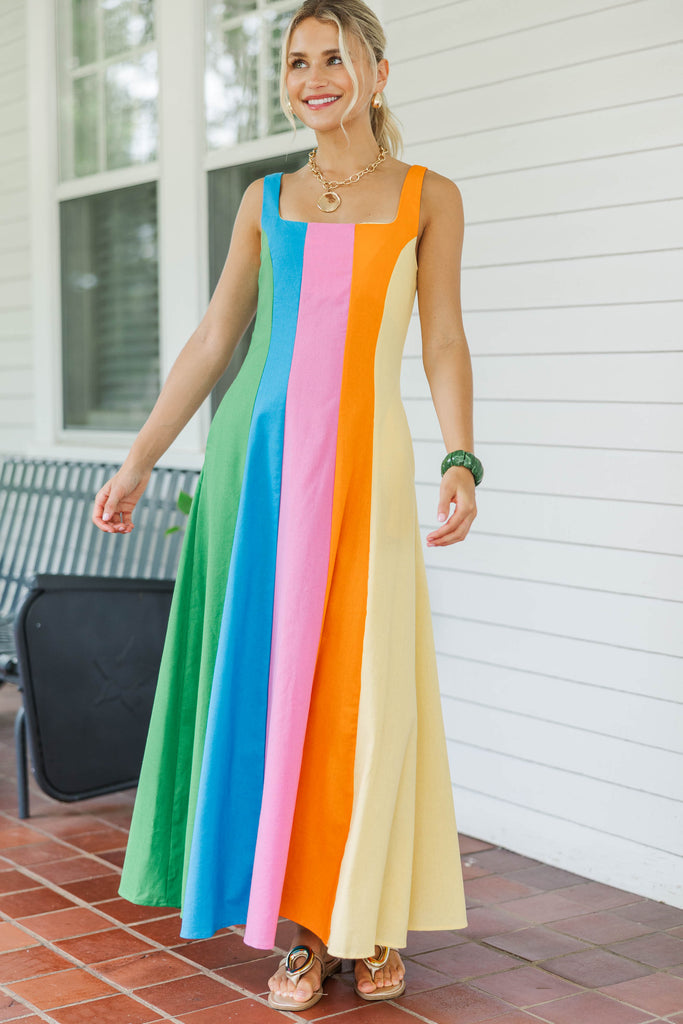 Those Were The Days Multicolor Striped Midi Dress – Shop the Mint