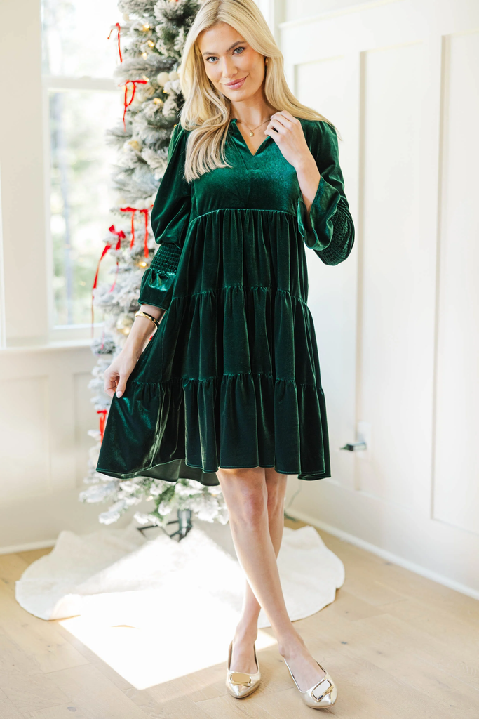 NURSING COLLECTION: In Your Happy Place Emerald Velvet Dress – Shop the Mint