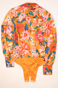 In Your Dreams Rust Floral Bodysuit