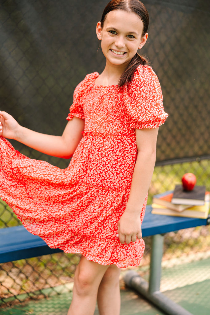 open lace back dress Unique Red Homecoming Dress 2024 Corset Back – AnnaCustomDress main image 1