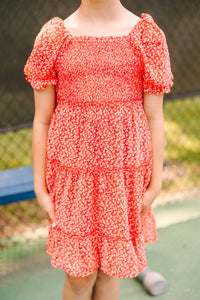 Girls: Live For Fun Red Ditsy Floral Dress