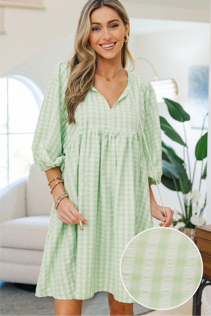 NURSING COLLECTION: It's All True Green Gingham Dress – Shop the Mint
