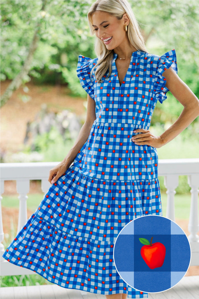 gingham dress blue Created Beauty Apple Midi – Shop the Mint while the blue gingham victorian revival Size:14-16/1X Black Fur Shawl With