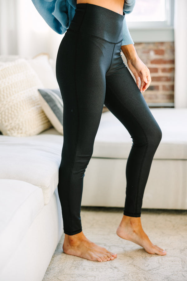 You'll Be Back Black Faux Leather Leggings