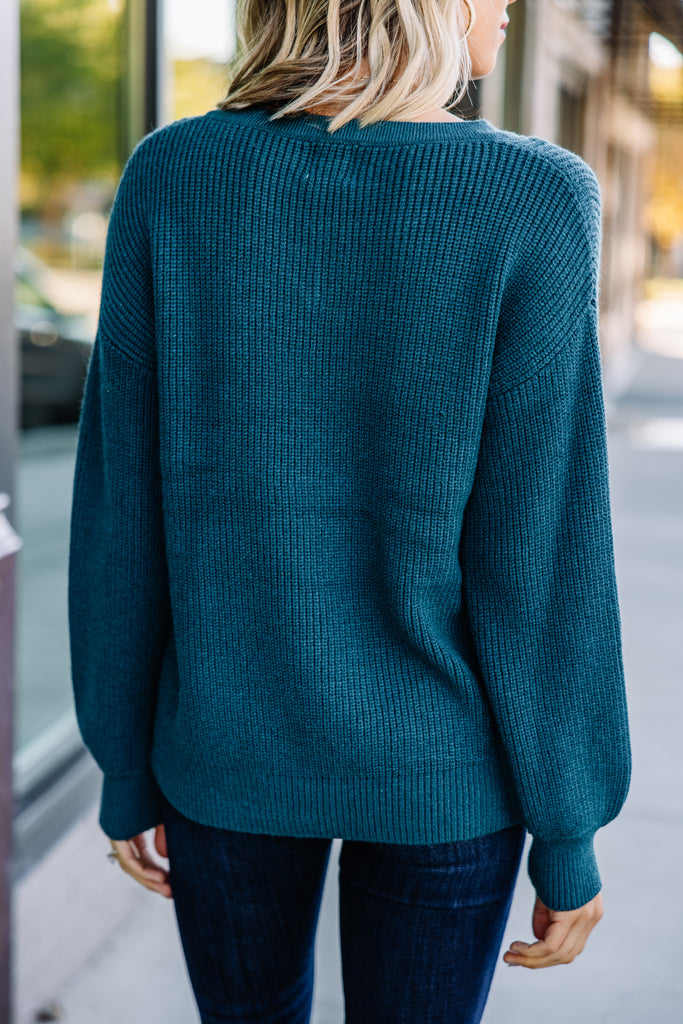 More To Love Teal Green Sweater