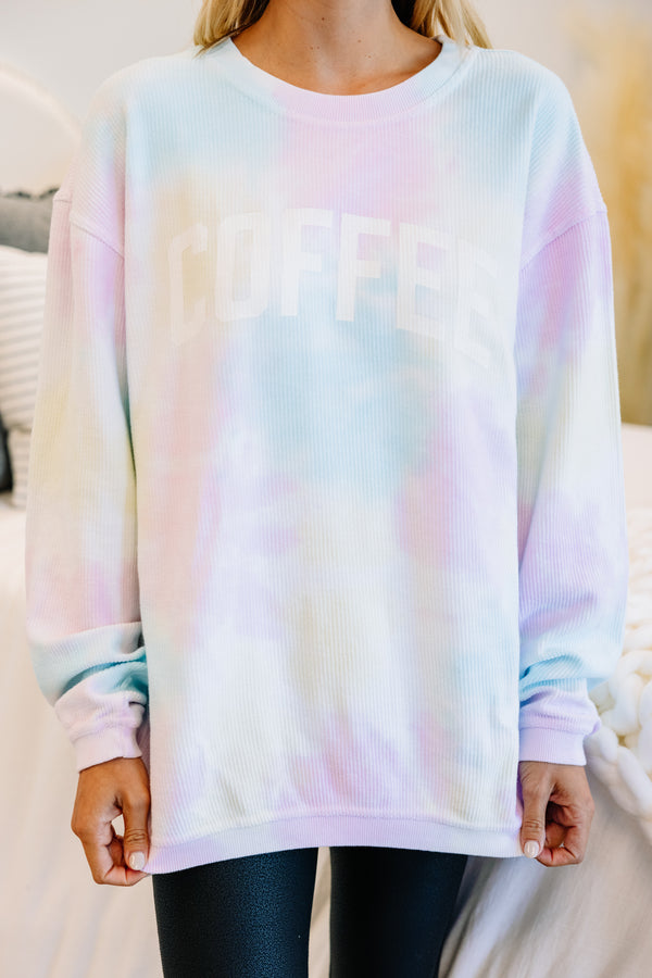 Coffee Graphic Tie Dye Sweatshirt