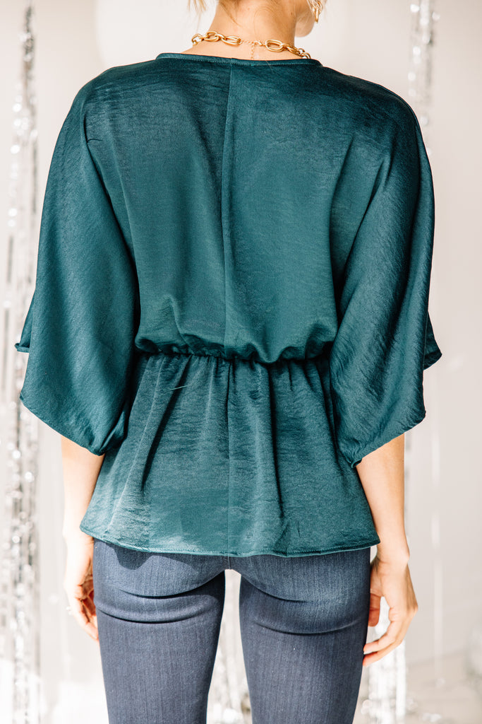 Show Out Emerald Green Satin Blouse Feminine Blouses Shop The Mint 5937