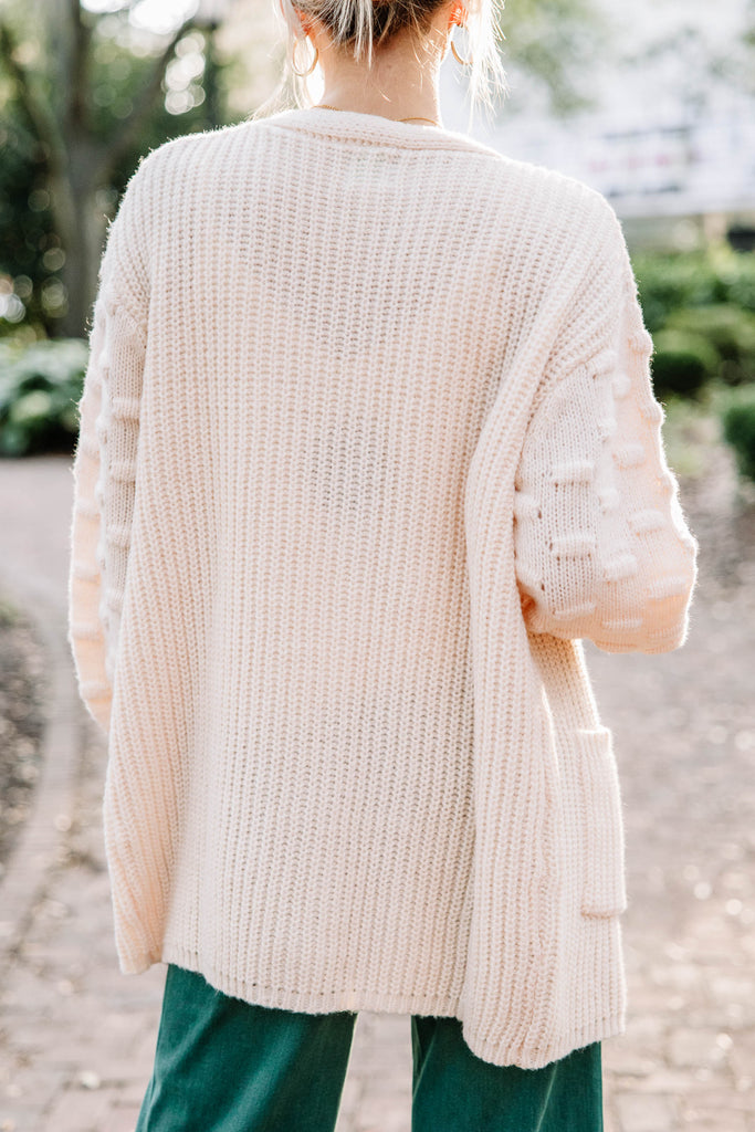 Make Your Day Cream White Pompom Cardigan Shop the Mint