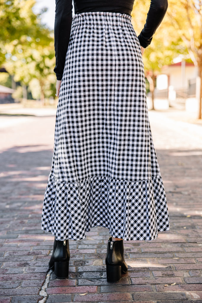 Festive Fun Black Gingham Maxi Skirt – Shop the Mint