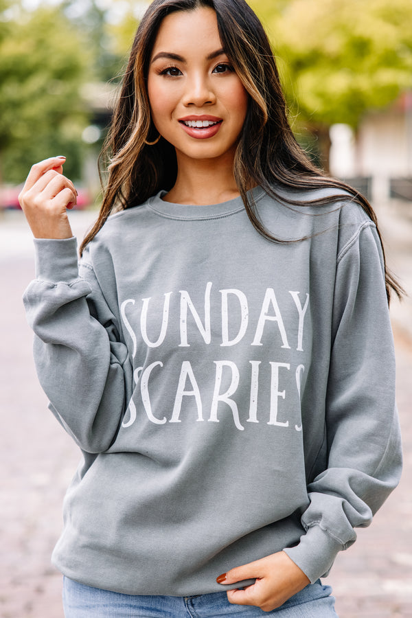 Comfort Colors: Sunday Scaries Gray Graphic Sweatshirt
