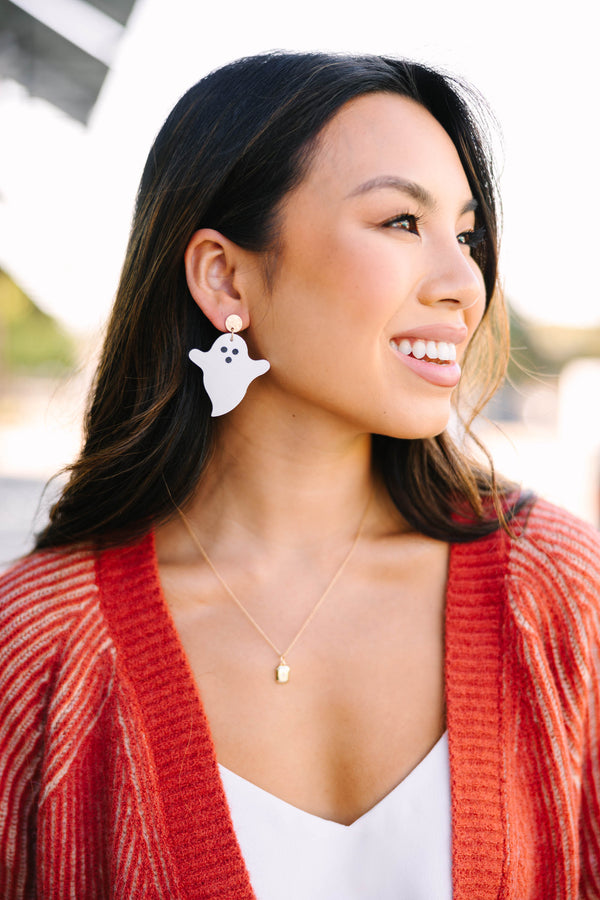 Ghosted White Earrings