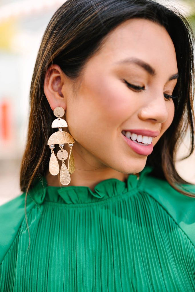 Be There Gold Textured Earrings - Trendy Earrings  Shop the Mint