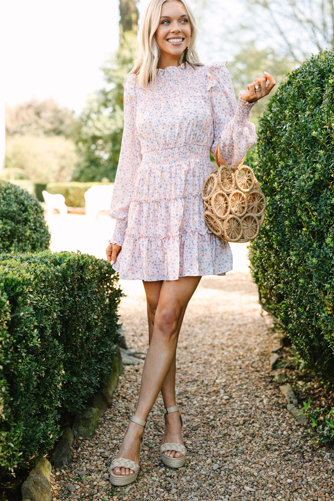 ditsy pink floral mini dress Petite Pink Ditsy Floral Puff Sleeve Benita Mini