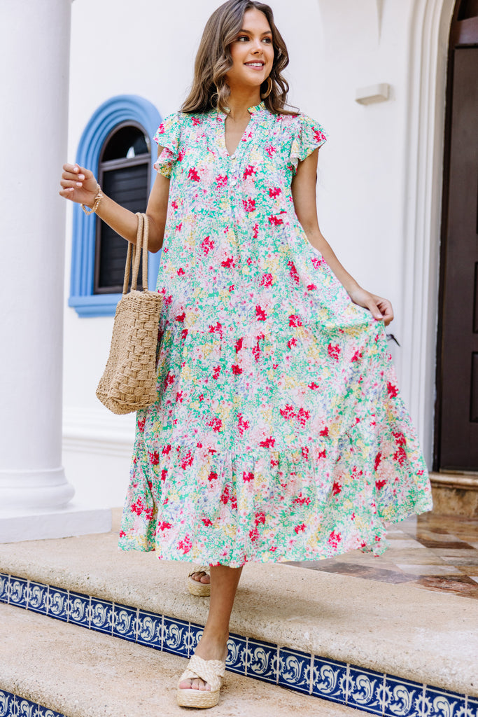 It's Another Day Green Ditsy Floral Midi Dress – Shop the Mint