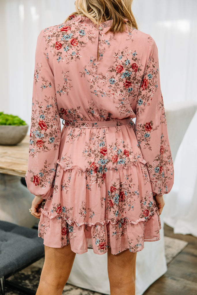 Herlipto Lace Floral Dress mauve pink | nate-hospital.com