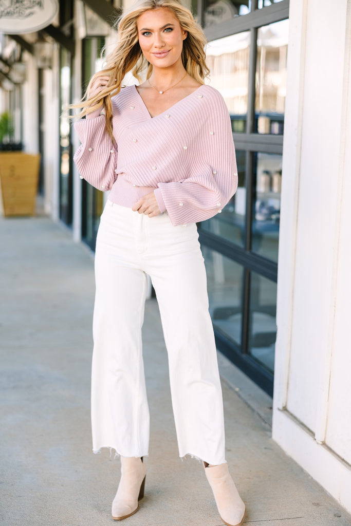 Dramatic Blush Pink Embellished Sweater Girly Sweaters Shop The Mint