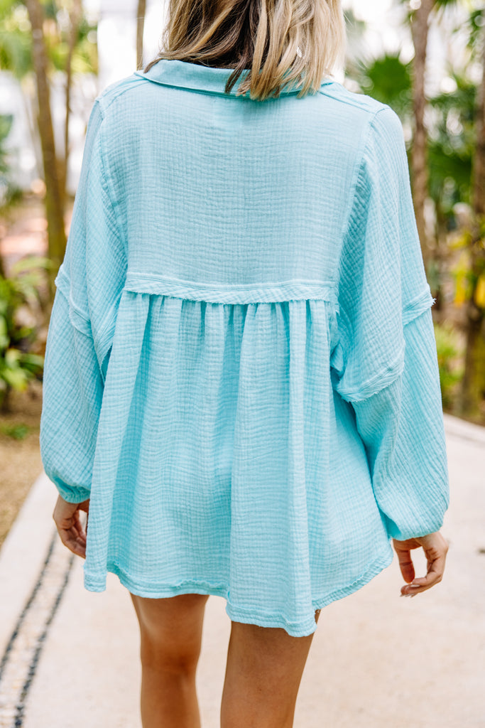 Love Life Aqua Blue Babydoll Top – Shop the Mint