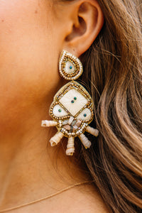 beaded shell earrings