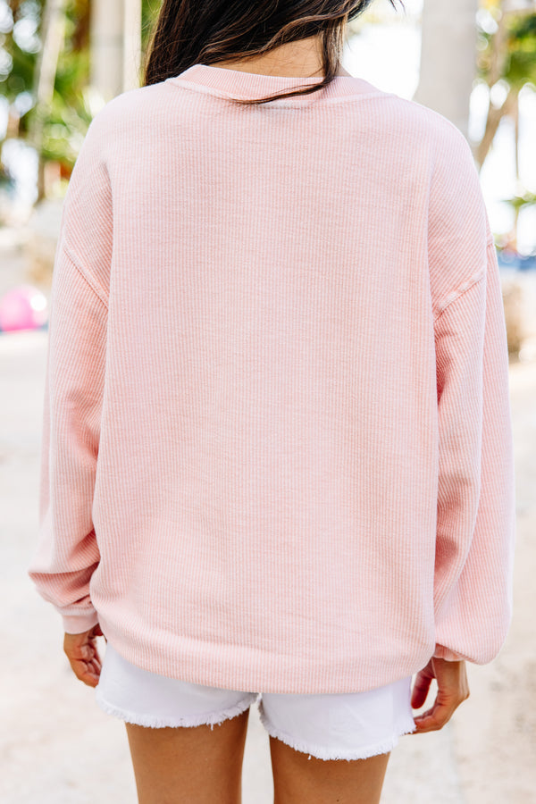 Bridesmaid Blush Pink Corded Embroidered Sweatshirt
