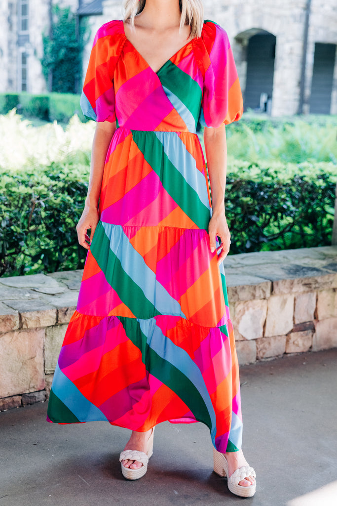 AQUA Rainbow Striped Maxi Wrap Dress - 100% Exclusive