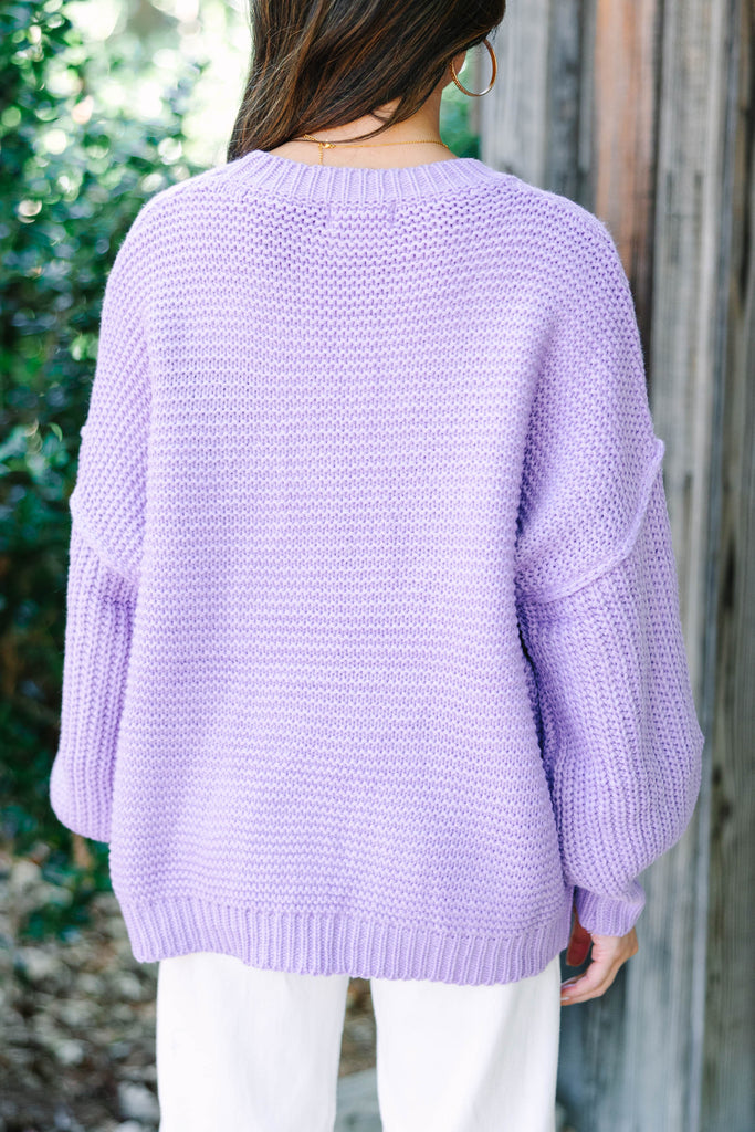 It Takes Time Lavender Purple Cable Knit Sweater Shop the Mint