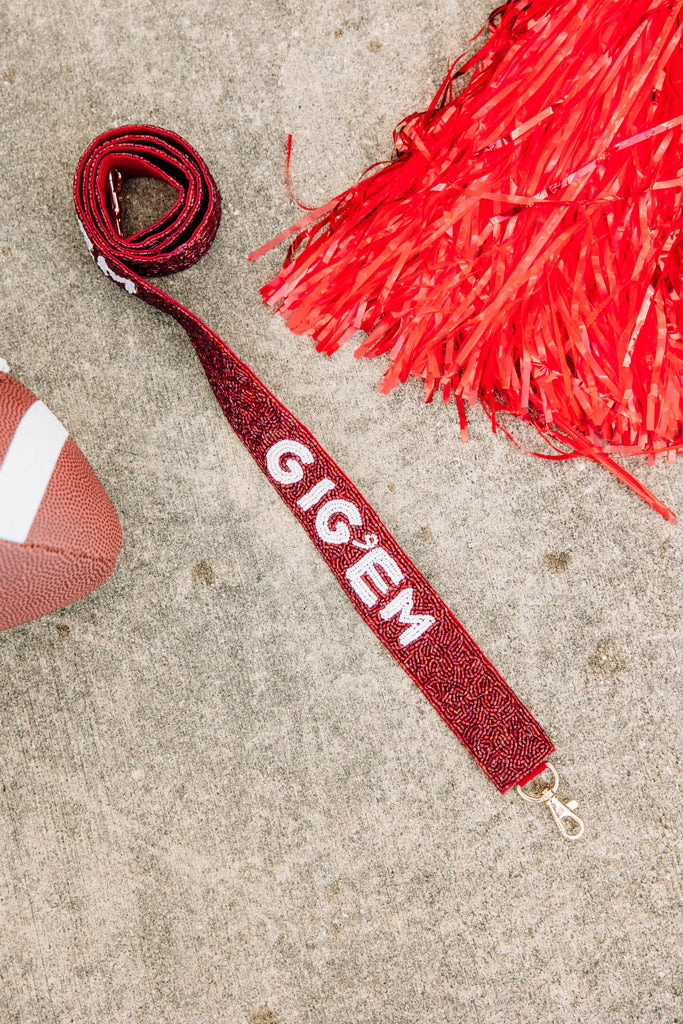 Treasure Jewels: Gameday White & Cardinal Red Beaded Purse Strap, Os - The Mint Julep Boutique | Women's Boutique Clothing