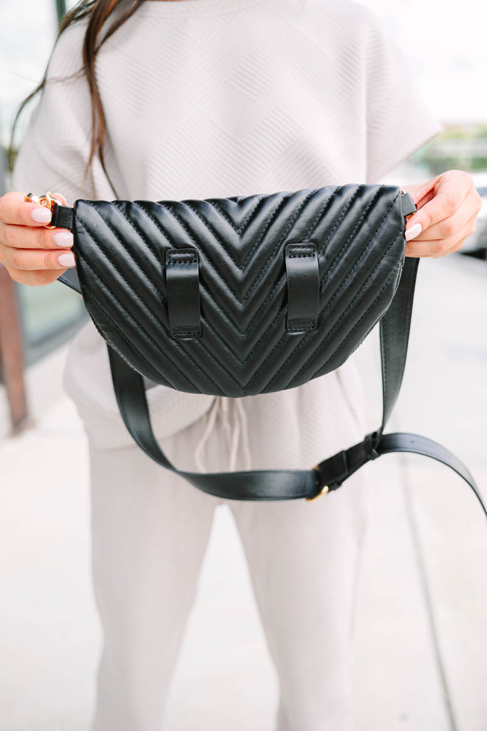 Talk About It Black Quilted Belt Bag Shop the Mint