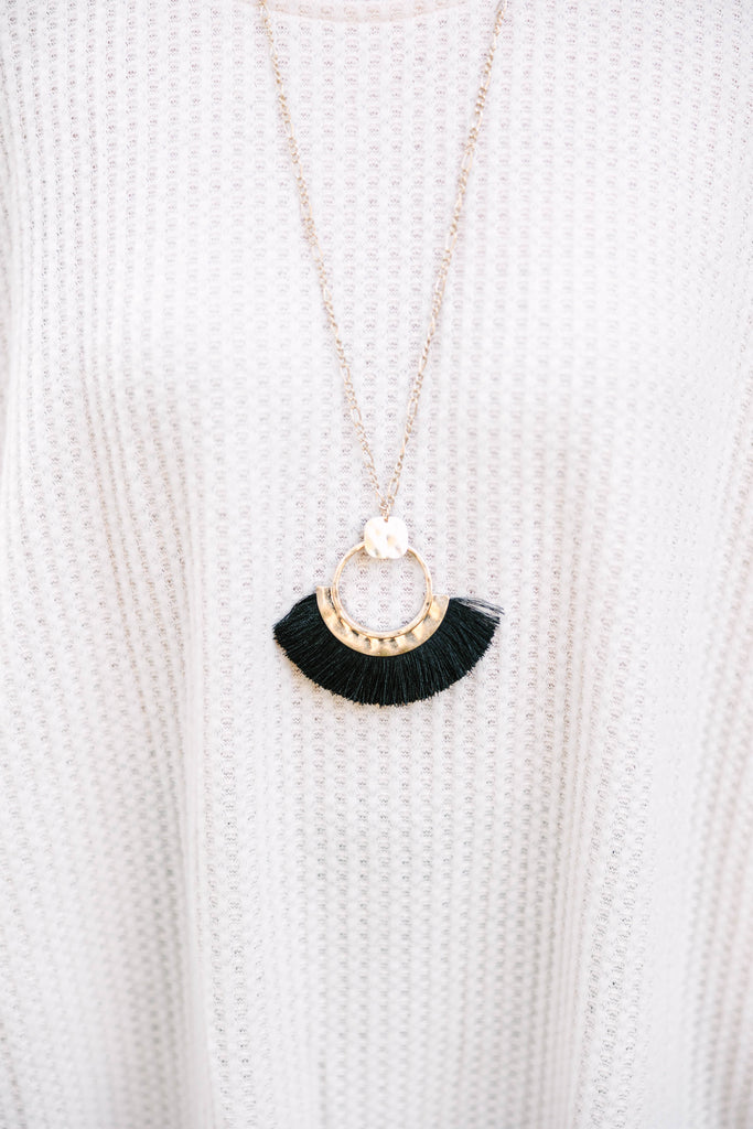 Find Your Way Black Fringe Necklace Shop the Mint