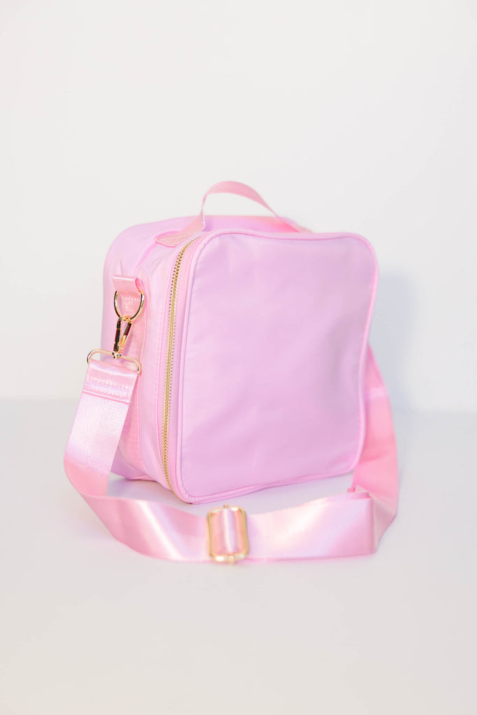All Packed Up Baby Pink Varsity Lunchbox Shop the Mint